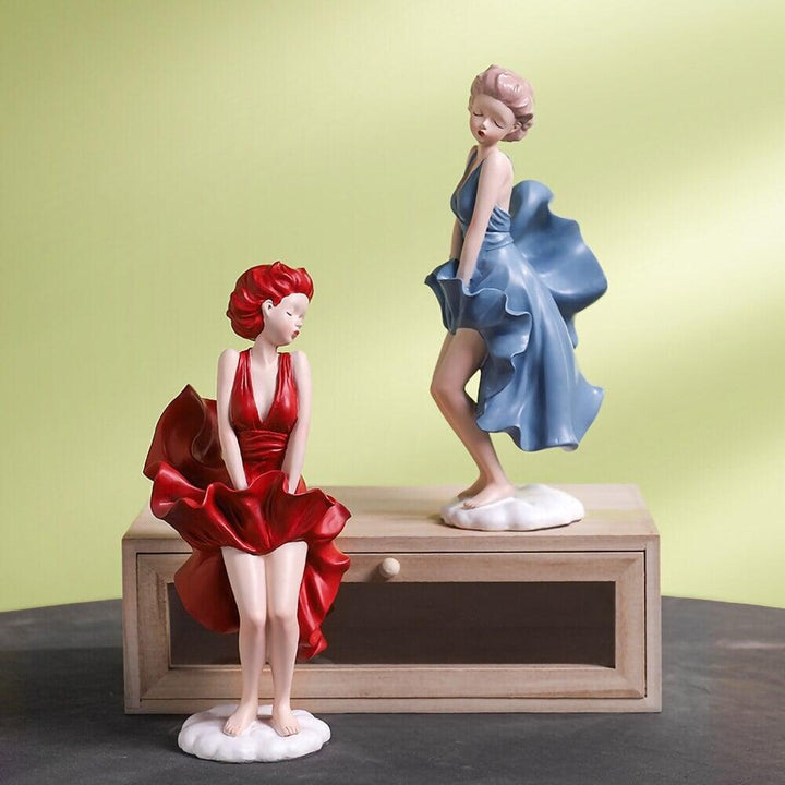 Statue Maryline Monroe - Designix Statuette Bleu