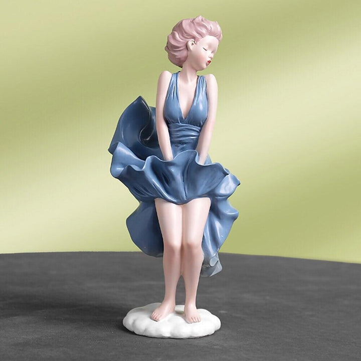 Statue Maryline Monroe - Designix Statuette Bleu