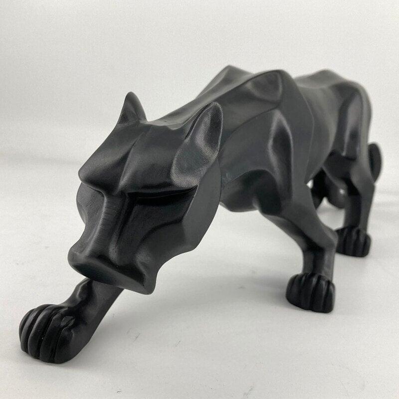 Statuette Abstract Black Panther Sculpture Geometric Resin Leopard Statue Wildlife Decor Gift Craft Ornament Accessories home decoration | Designix - 0    - https://designix.fr/