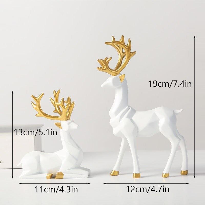 Statuette | Couple de Rennes - Designix Statuette Blanc