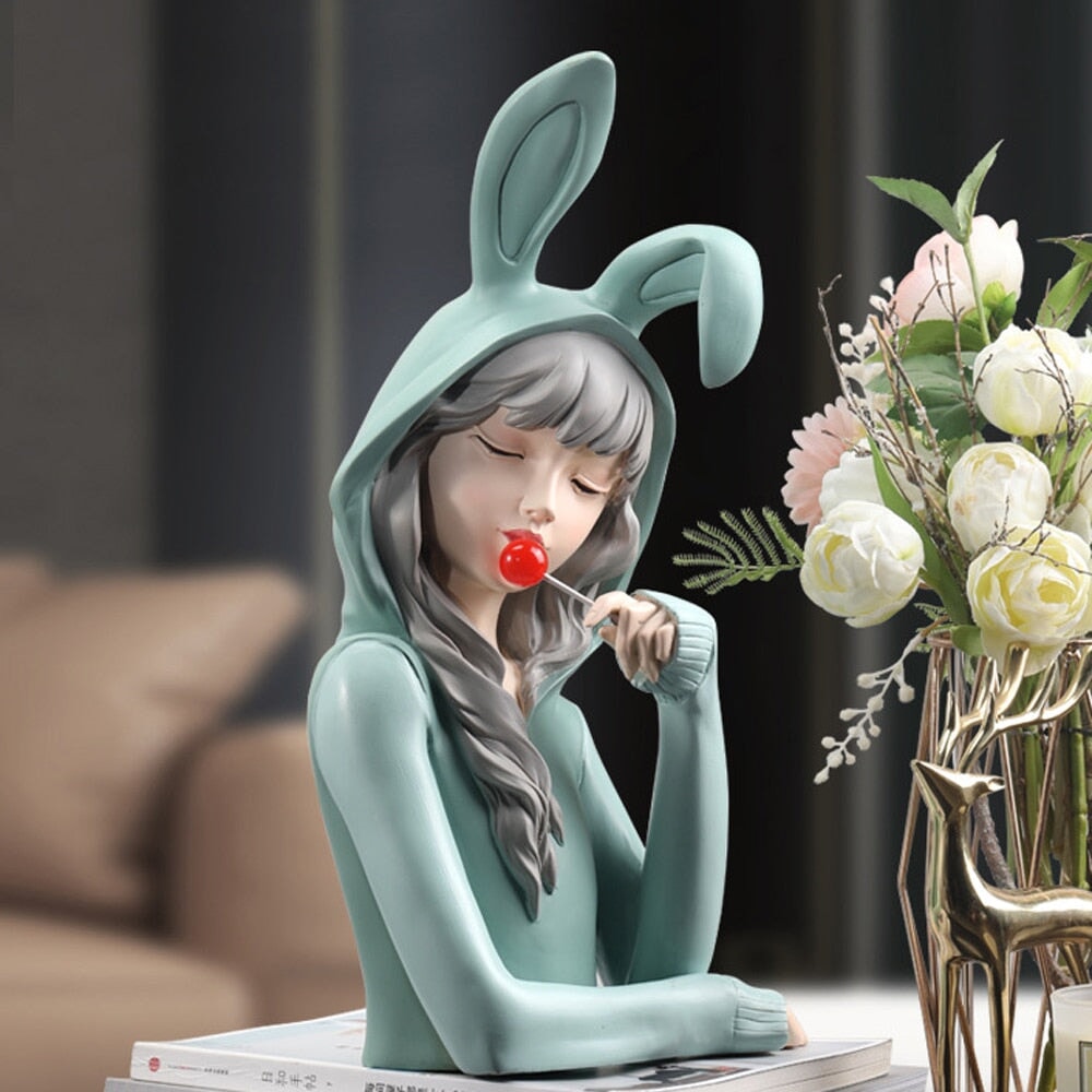 Statuette Femme | Lollipop | Designix - Statuette Vert   - https://designix.fr/