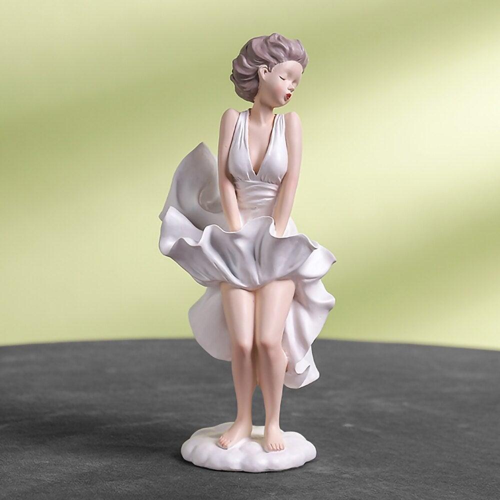 Statue Maryline Monroe | Designix - Statuette Blanc - https://designix.fr/