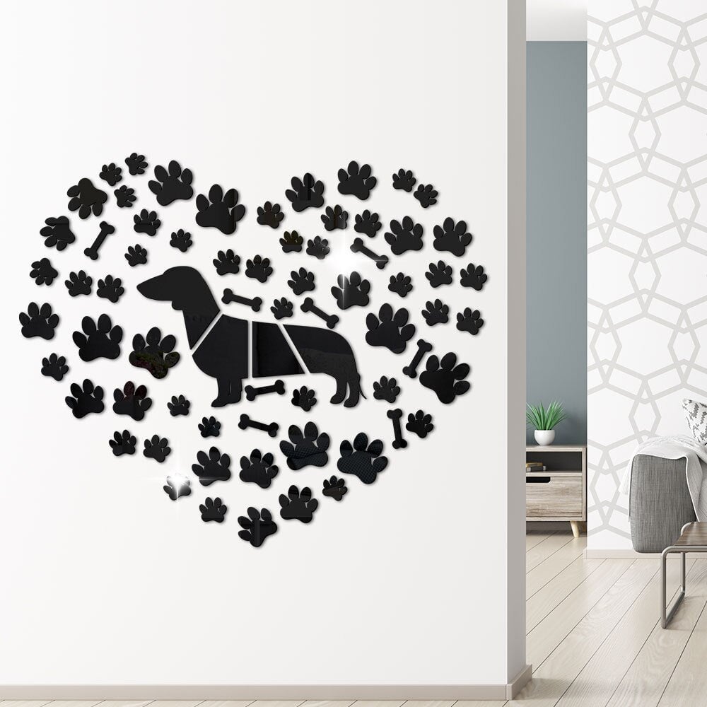 Sticker Mural Chien | L'amour du Teckel | Designix - Stickers Muraux    - https://designix.fr/