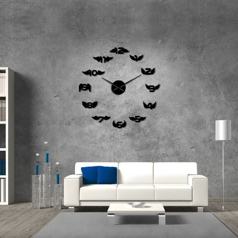 Sticker Mural Horloge | Ailes d'Ange | Designix - Stickers Muraux    - https://designix.fr/