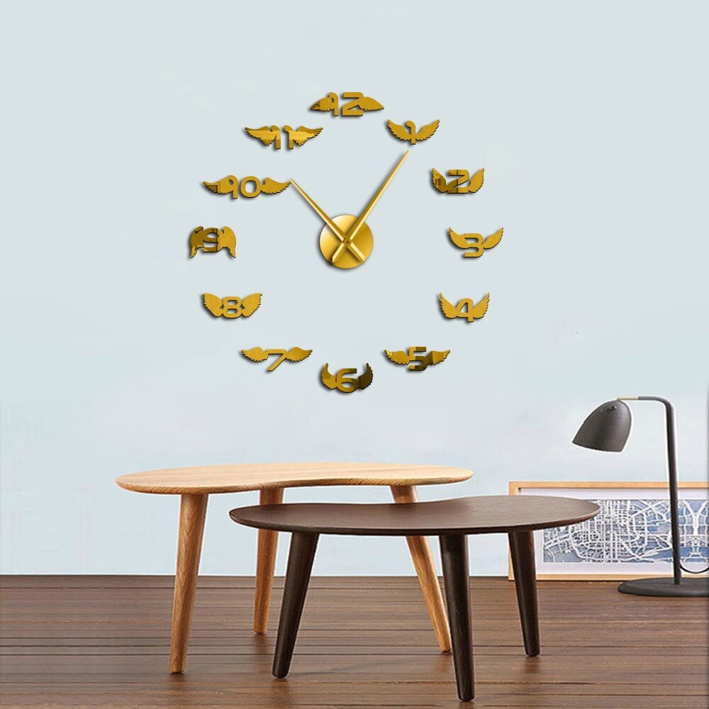 Sticker Mural Horloge | Ailes d'Ange | Designix - Stickers Muraux    - https://designix.fr/