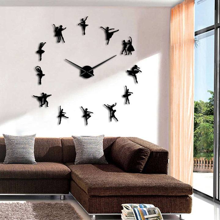 Sticker Mural Horloge | Danseur de Ballet | Designix - Stickers Muraux Noir Moyenne  - https://designix.fr/