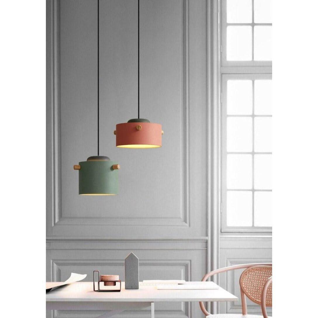 Suspension Luminaire en Bois | Harmonie Envoûtante - Designix Suspension luminaire 15 cm | Bleu