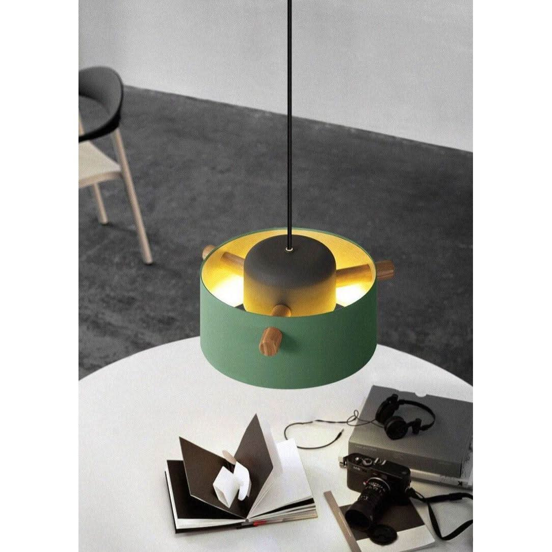 Suspension Luminaire en Bois | Harmonie Envoûtante - Designix Suspension luminaire 15 cm | Vert