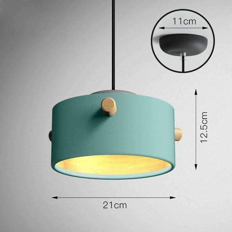 Suspension Luminaire en Bois | Harmonie Envoûtante - Designix Suspension luminaire 21 cm | Bleu