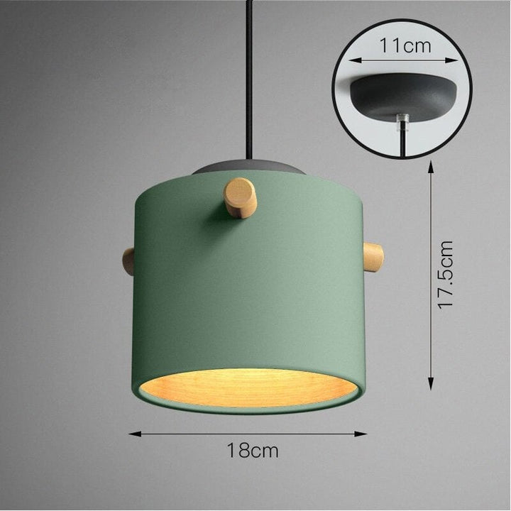 Suspension Luminaire en Bois | Harmonie Envoûtante | Designix - Suspension luminaire 18 cm | Vert   - https://designix.fr/