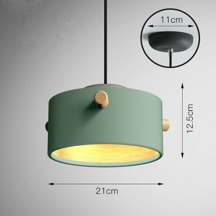 Suspension Luminaire en Bois | Harmonie Envoûtante | Designix - Suspension luminaire 21 cm | Vert   - https://designix.fr/