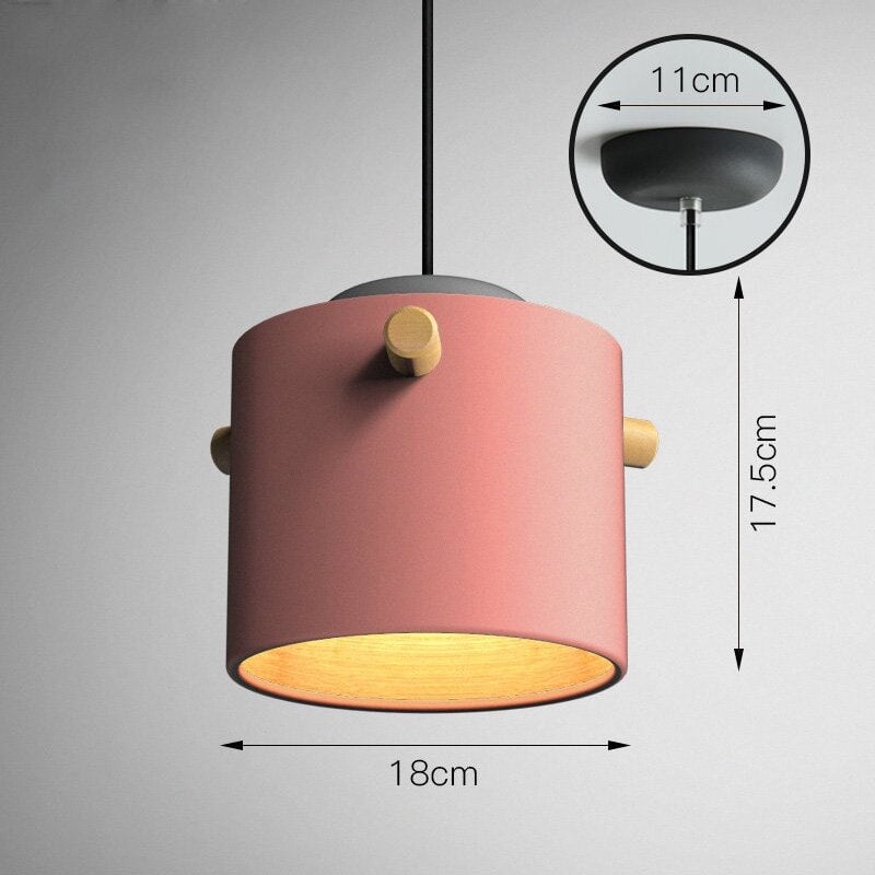 Suspension Luminaire en Bois | Harmonie Envoûtante | Designix - Suspension luminaire 18 cm | Rose   - https://designix.fr/