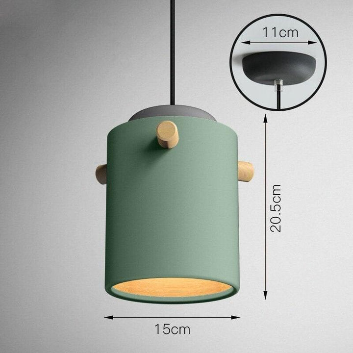 Suspension Luminaire en Bois | Harmonie Envoûtante | Designix - Suspension luminaire 15 cm | Vert - https://designix.fr/