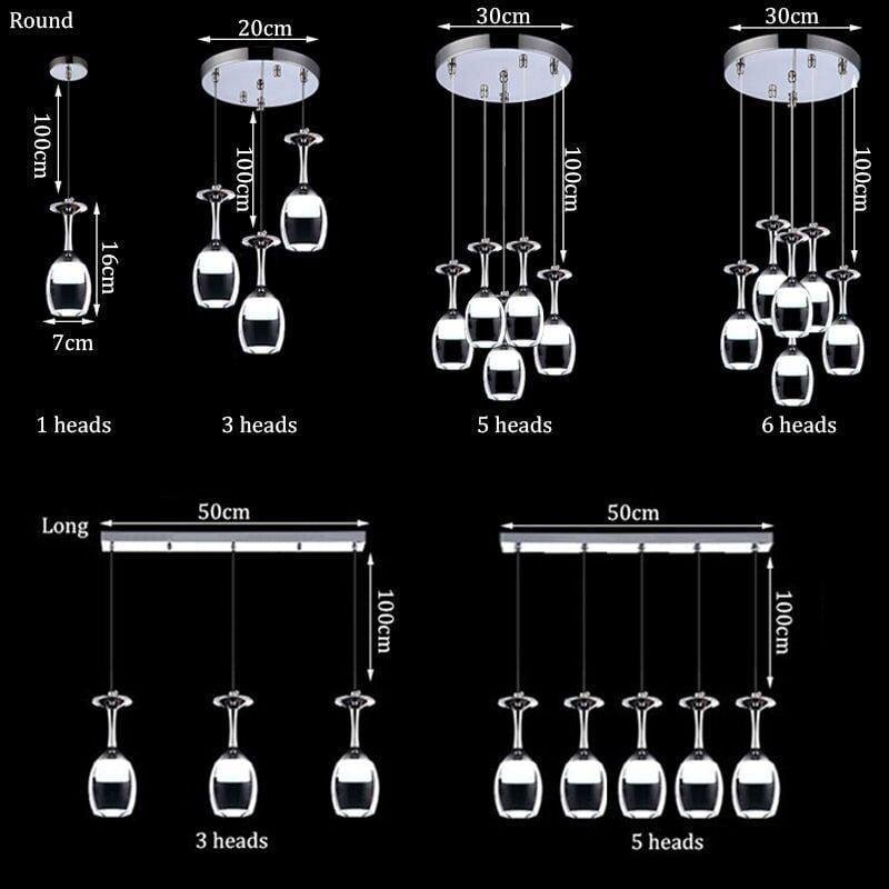 Suspension Luminaire Verre à Vin | Esprit Vinicole - Designix Suspension luminaire Argent 1 verre Blanc Froid (6000 - 6500K)