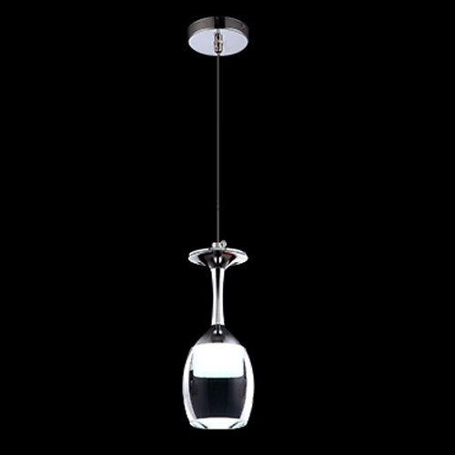 Suspension Luminaire | Verre à Vin | Designix - Suspension luminaire 1 verre Blanc Froid Argent - https://designix.fr/