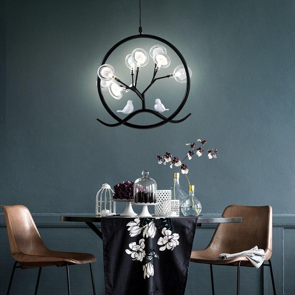 Suspension Oiseau | Harmonie Luminal - Designix Suspension luminaire Noir Blanc Chaud