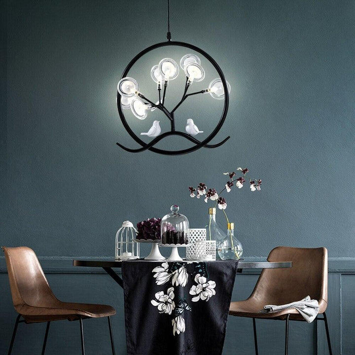 Suspension Oiseau | Harmonie Luminal - Designix Suspension luminaire Noir Blanc Chaud