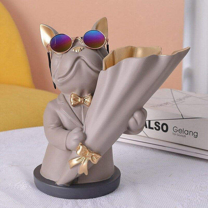 Vase Bulldog Français | Chic Canin - Designix Vase Gris