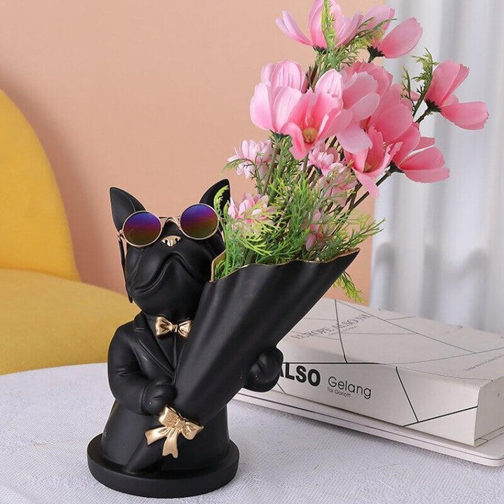Vase Bulldog Français | Chic Canin - Designix Vase Noir