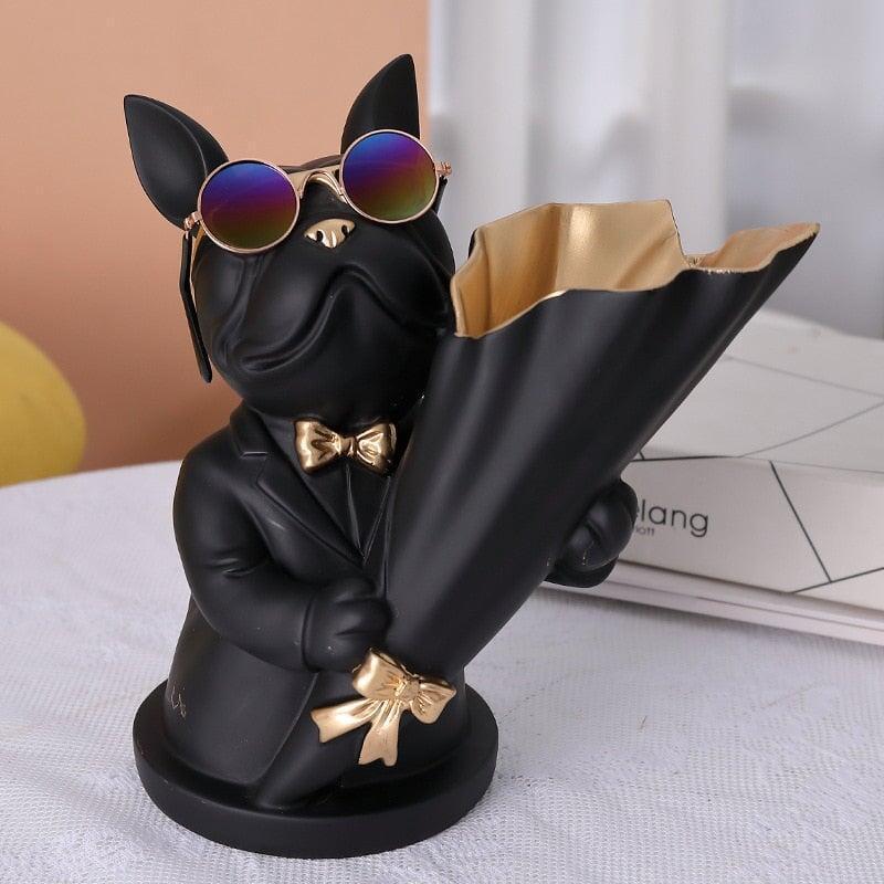 Vase Bulldog Français | Chic Canin - Designix Vase Noir