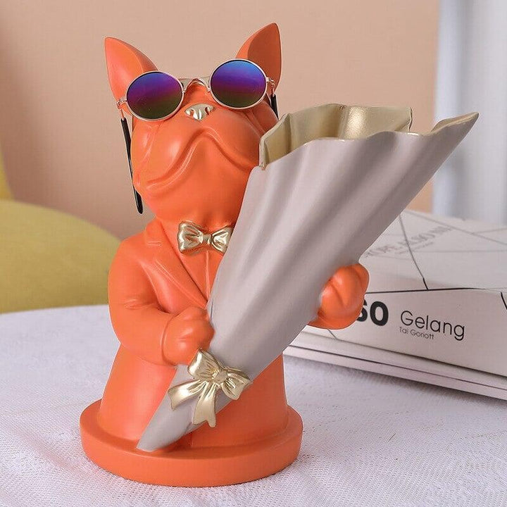 Vase Bulldog Français | Chic Canin - Designix Vase Orange