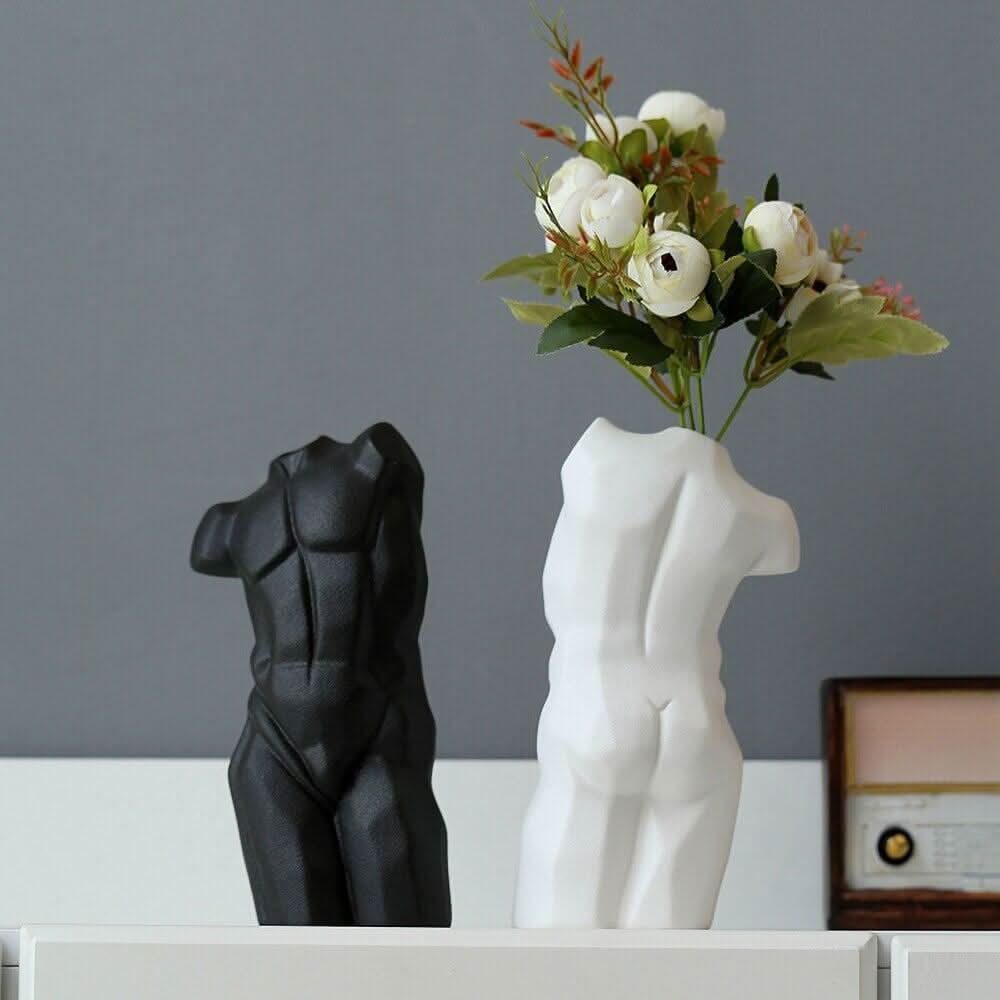 Vase Céramique Moderne Buste | Prisme - Designix Vase Noir