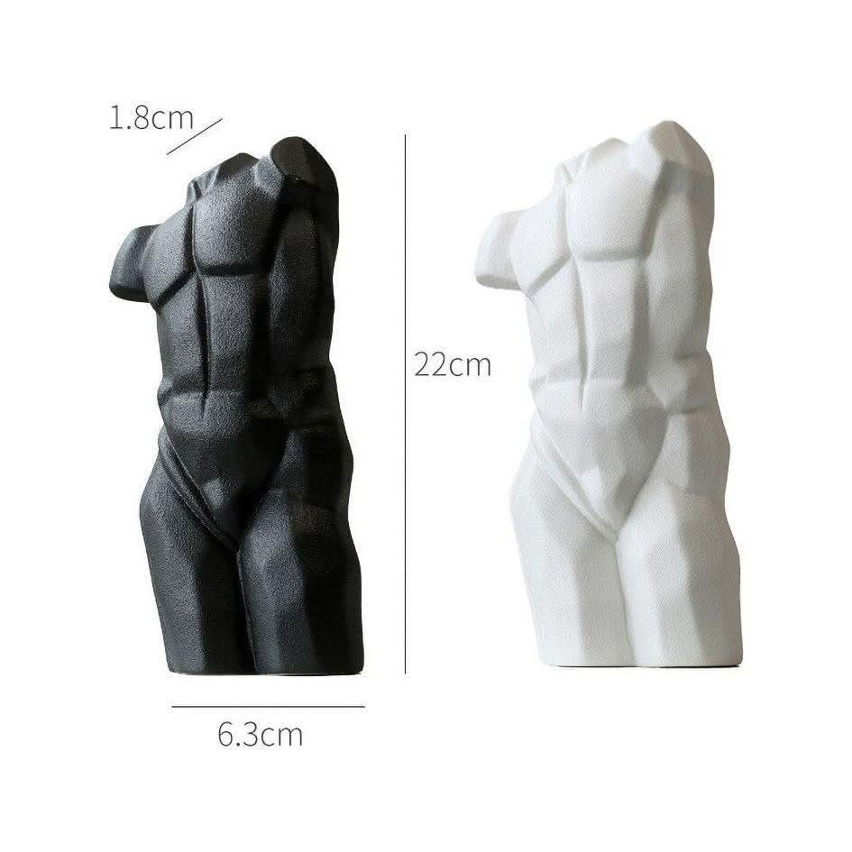 Vase Céramique Moderne Buste | Prisme - Designix Vase Noir