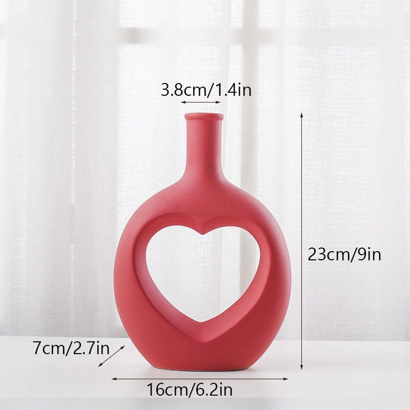 Vase Coeur | Éclat Créatif | Designix - Vase Rouge | 23x16 cm   - https://designix.fr/