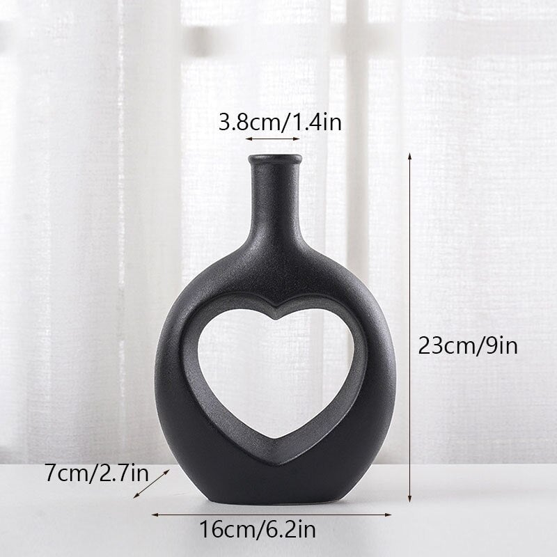 Vase Coeur | Éclat Créatif | Designix - Vase Noir | 23x16 cm   - https://designix.fr/