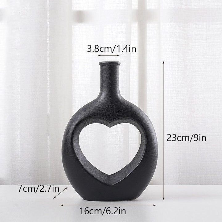 Vase Coeur | Éclat Créatif | Designix - Vase Noir | 23x16 cm - https://designix.fr/