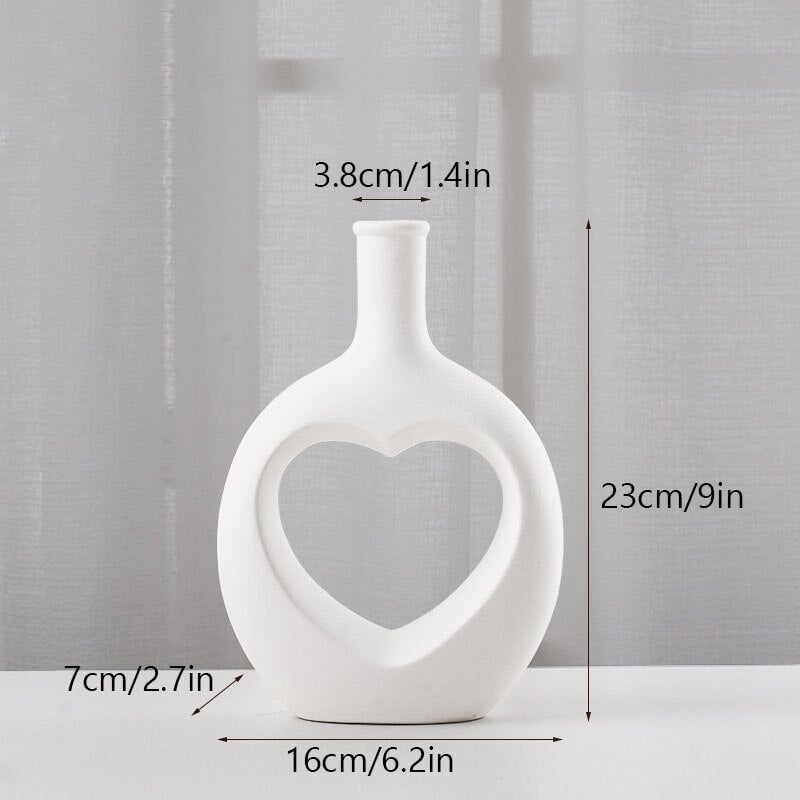 Vase Coeur | Éclat Créatif | Designix - Vase Blanc | 23x16 cm   - https://designix.fr/