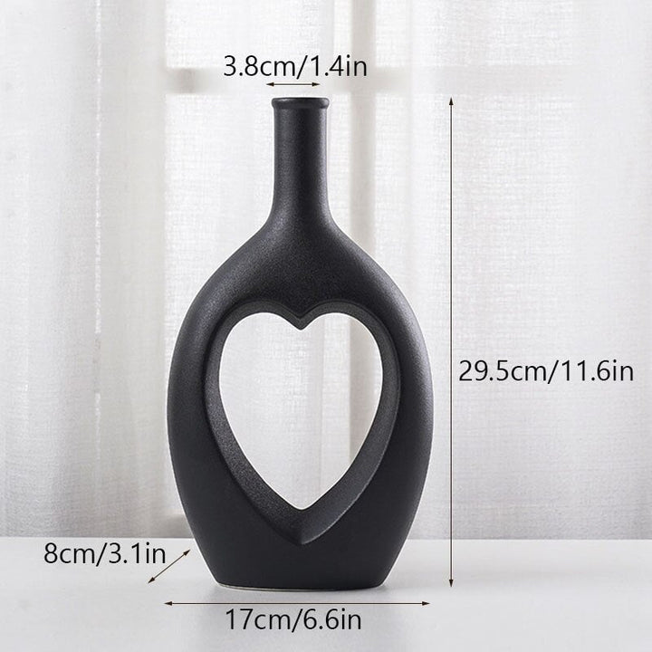 Vase Coeur | Éclat Créatif | Designix - Vase Noir | 29.5x17 cm   - https://designix.fr/