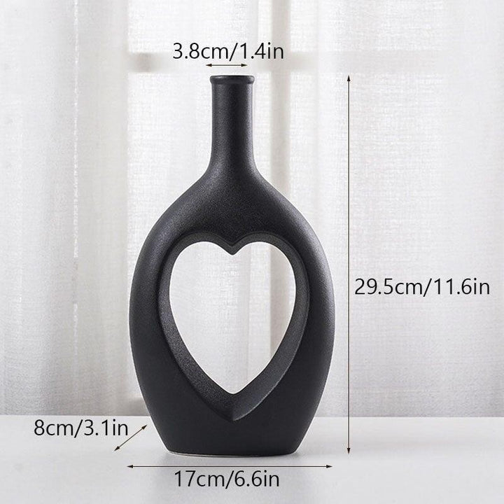 Vase Coeur | Éclat Créatif - Designix Vase Noir | 29.5x17 cm