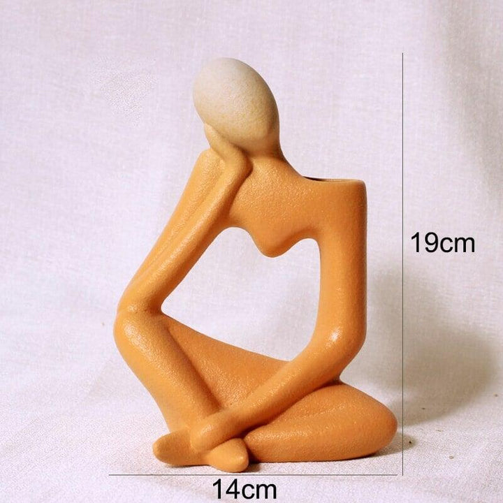 Vase en Céramique | Silhouette Dynamique - Designix Vase Orange