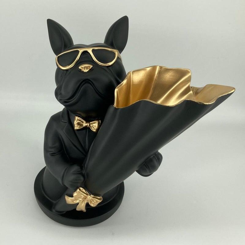 Vase Home Decor,Figurine Miniature,French Bulldog,Sculpture,Desktop Flower Vase,Table Decoration,Modern,Living Room,Decorative Statue | Designix - 0    - https://designix.fr/