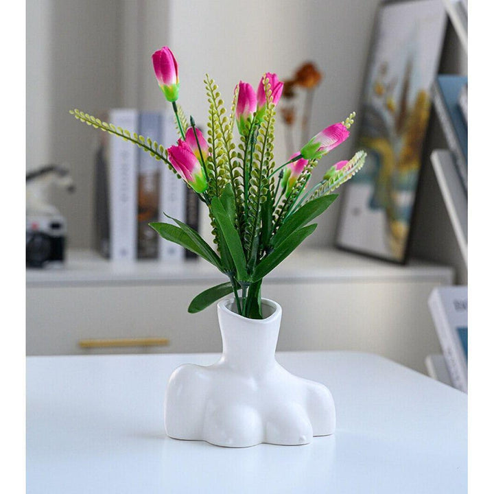 Vase Moderne Fleurs Artificielles | Sol - Designix Vase Blanc | Petit Buste