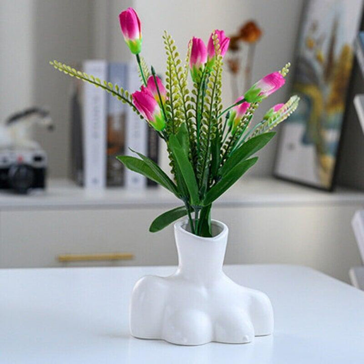 Vase Moderne Fleurs Artificielles | Sol - Designix Vase Blanc | Petit Buste