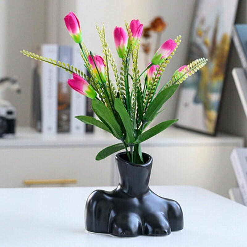 Vase Moderne Fleurs Artificielles | Sol - Designix Vase Blanc | Petit Buste