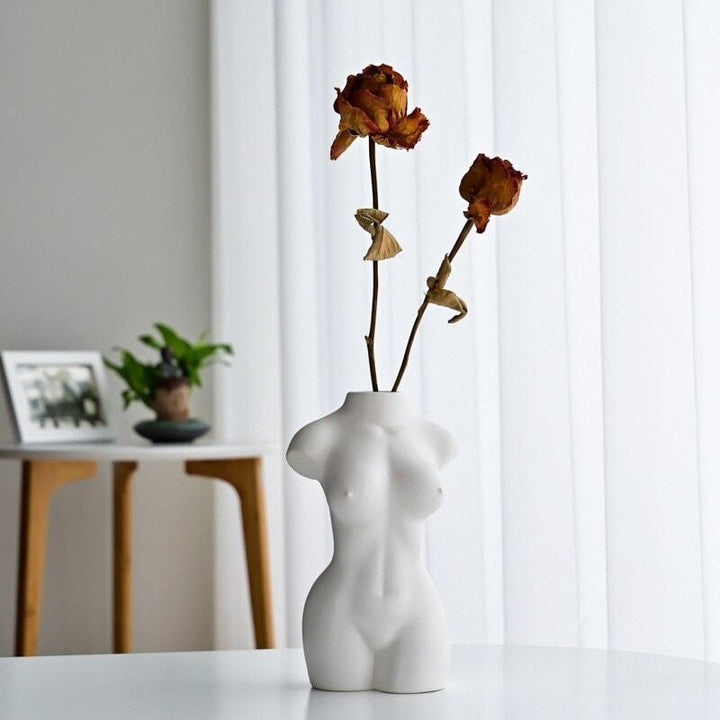 Vase Moderne Fleurs Artificielles | Sol - Designix Vase Blanc | Petit Buste