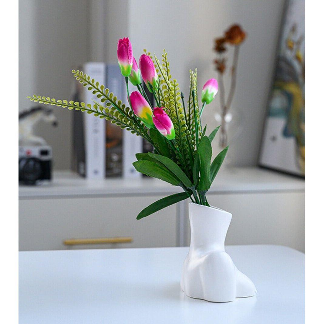Vase Moderne Fleurs Artificielles | Sol - Designix Vase Blanc | Petit Buste