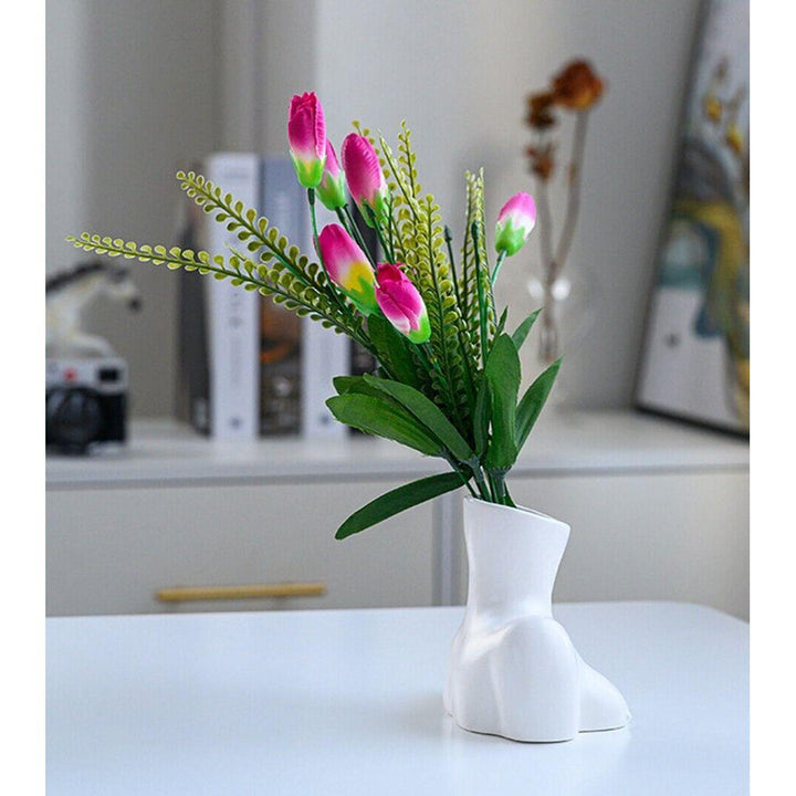Vase Moderne Fleurs Artificielles | Sol - Designix Vase Blanc | Petit Buste