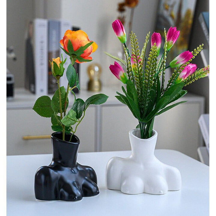 Vase Moderne Fleurs Artificielles | Sol - Designix Vase Blanc | Petit Buste