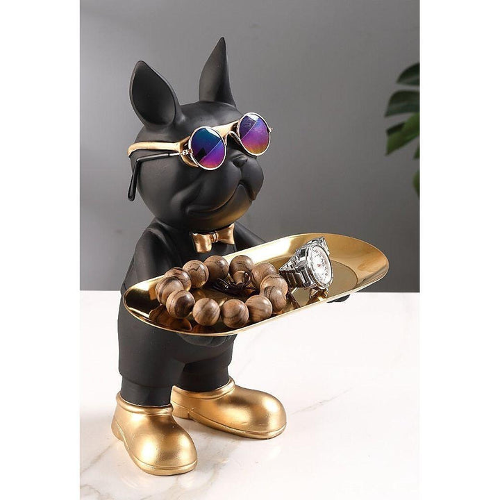 Vide Poche Bouledogue Majordome | Rufus - Designix Vide poche Noir