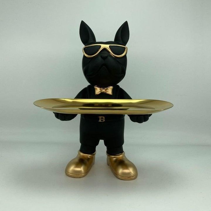 Vide Poche Bouledogue Majordome | Rufus - Designix Vide poche Noir