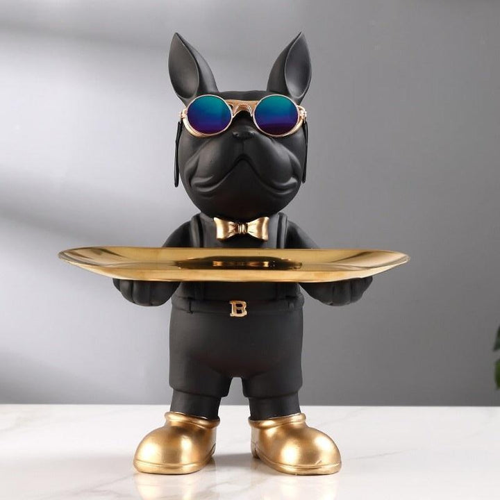 Vide Poche Bouledogue Majordome | Rufus - Designix Vide poche Noir