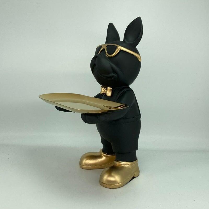 Vide Poche Bouledogue Majordome | Rufus - Designix Vide poche Noir