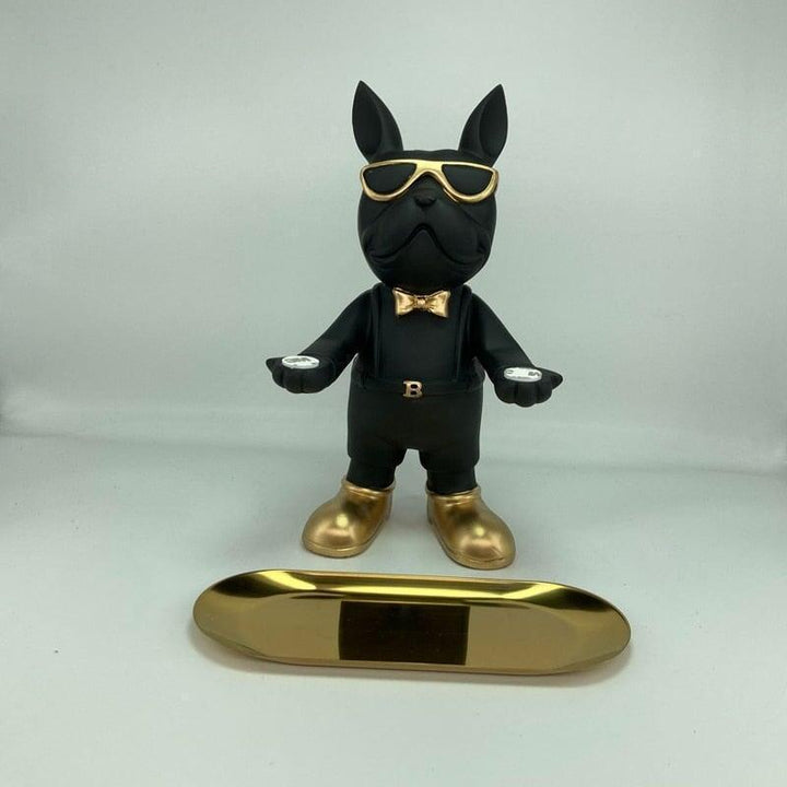 Vide Poche Bouledogue Majordome | Rufus - Designix Vide poche Noir