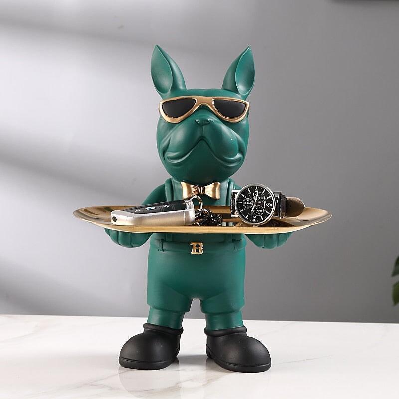 Vide Poche Bouledogue Majordome | Rufus - Designix Vide poche Vert