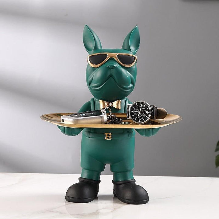 Vide Poche Bouledogue Majordome | Rufus - Designix Vide poche Vert
