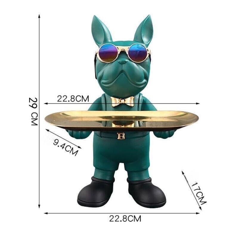 Vide Poche Bouledogue Majordome | Rufus - Designix Vide poche Vert